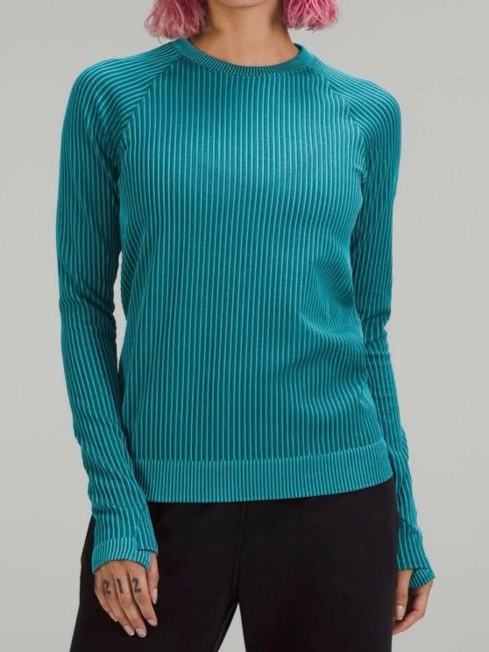 Lululemon Rest Less Pullover rib green size 2 for women